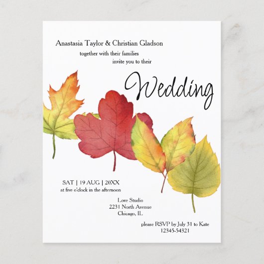 Herbstlaube für Hochzeiten (Vorderseite)