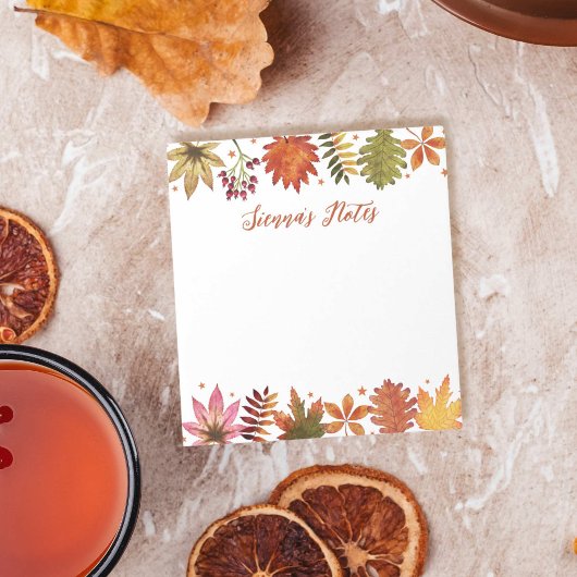 Herbstlaube für Wasserfarben im Herbst Rustikaler  Notizblock