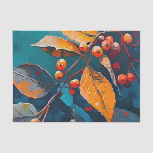 Herbstlaube gestrichen. Blumenblätterung Seidenpapier (Vorderseite)