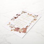Herbstlaube Gold Foil Hochzeit Einladung Postkarte (Gedreht)