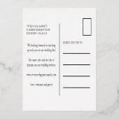 Herbstlaube Gold Foil Hochzeit Einladung Postkarte (Rückseite)