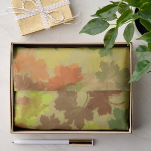 Herbstlaube - Goldener Hintergrund Seidenpapier (Geschenk)