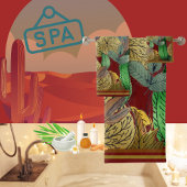 Herbstlaube grün, braun, rost, roter Rost Badhandtuch Set