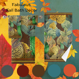 Herbstlaube grün, braun, rost, schokoladenbraun badhandtuch set
