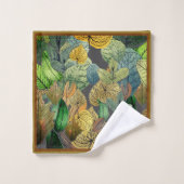 Herbstlaube grün, braun, rost, süß grau badhandtuch set (Waschlappen)