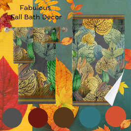 Herbstlaube grün, braun, rost, süß grau badhandtuch set