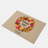 Herbstlaube Hausname Begrüßung Fußmatte (Schrägansicht)