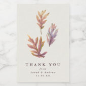 Herbstlaube Hochzeit danke Weinlabel Weinetikett (Einzelnes Label)