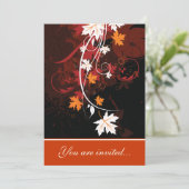 Herbstlaube Hochzeit in orangefarbenem Braun Einladung (Stehend Vorderseite)