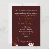 Herbstlaube Hochzeit in orangefarbenem Braun Einladung (Rückseite)