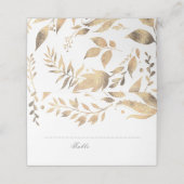 Herbstlaube Hochzeit in Weiß und Gold Platzkarte (Außenseite Aufgefaltet)
