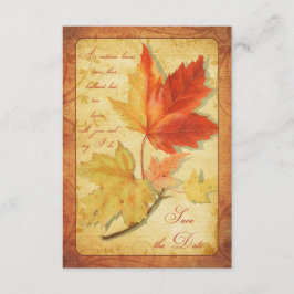 Herbstlaube Hochzeit speichern das Datum der Ankün Save The Date