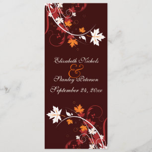 Herbstlaube Hochzeitsprogramm in orangefarbenem We Programm