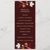 Herbstlaube Hochzeitsprogramm in orangefarbenem We Programm (Rückseite)