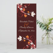 Herbstlaube Hochzeitsprogramm in orangefarbenem We Programm (Stehend Vorderseite)