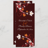 Herbstlaube Hochzeitsprogramm in orangefarbenem We Programm (Vorne/Hinten)