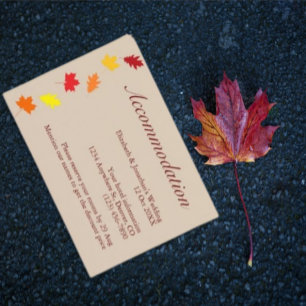 Herbstlaube Hochzeitsunterkunft Begleitkarte