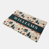 Herbstlaube im Bauernhof Familienname Fußmatte (Schrägansicht)