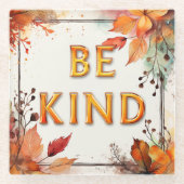 Herbstlaube im Herbst in Aquarellfarben sind nett Glasuntersetzer (Vorderseite)