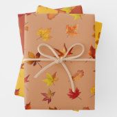 Herbstlaube im Herbst Muster mit 3 farbigem Hinter Geschenkpapier Set (Beispiel)