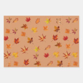 Herbstlaube im Herbst Muster mit 3 farbigem Hinter Geschenkpapier Set (Vorderseite)