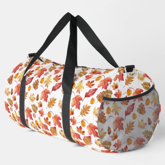 Herbstlaube im Herbst ohne Farbe - nahtloses Muste Duffle Bag (Rechte Ecke)