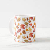 Herbstlaube im Herbst ohne Farbe - nahtloses Muste Kaffeetasse (Vorderseite Links)