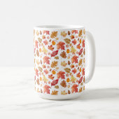 Herbstlaube im Herbst ohne Farbe - nahtloses Muste Kaffeetasse (VorderseiteRechts)
