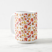Herbstlaube im Herbst ohne Farbe - nahtloses Muste Kaffeetasse (Vorderseite Links)