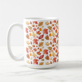 Herbstlaube im Herbst ohne Farbe - nahtloses Muste Kaffeetasse