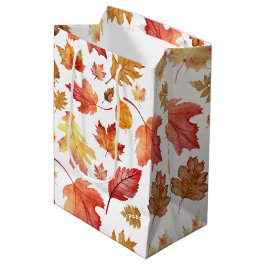Herbstlaube im Herbst ohne Farbe - nahtloses Muste Mittlere Geschenktüte