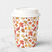 Herbstlaube im Herbst ohne Farbe - nahtloses Muste Pappbecher (Links)