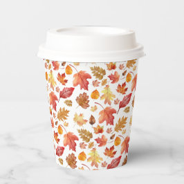 Herbstlaube im Herbst ohne Farbe - nahtloses Muste Pappbecher