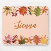 Herbstlaube im Herbst Wasserfarbe Name Mousepad (Vorne)