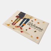 Herbstlaube im Herbst willkommen Fußmatte (Schrägansicht)