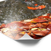 Herbstlaube im Wasserfall I Herbstfotografie Fotodruck (Ecke)