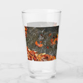 Herbstlaube im Wasserfall I Herbstfotografie Glas (Rückseite)