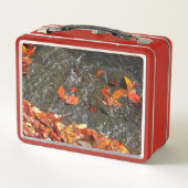 Herbstlaube im Wasserfall I Herbstfotografie Metall Brotdose (Rückseite)