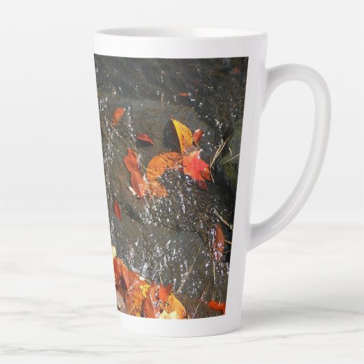 Herbstlaube im Wasserfall I Herbstfotografie Milchtasse (Rechts)