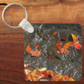 Herbstlaube im Wasserfall I Herbstfotografie Schlüsselanhänger (Vorderseite)