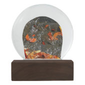 Herbstlaube im Wasserfall I Herbstfotografie Schneekugel (Rückseite)