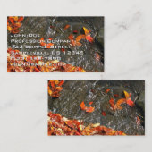 Herbstlaube im Wasserfall I Herbstfotografie Visitenkarte (Vorne/Hinten)