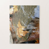 Herbstlaube im Wasserfall II Herbstfotografie Puzzle (Vertikal)
