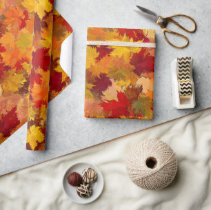 Herbstlaube in Aquarellfarben - Vintages Herbstmus Geschenkpapier