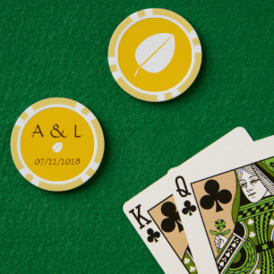 Herbstlaube in Gelb Pokerchips