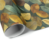 Herbstlaube in grün-gelb-orange geschenkpapier (Rolleneckpunkt)