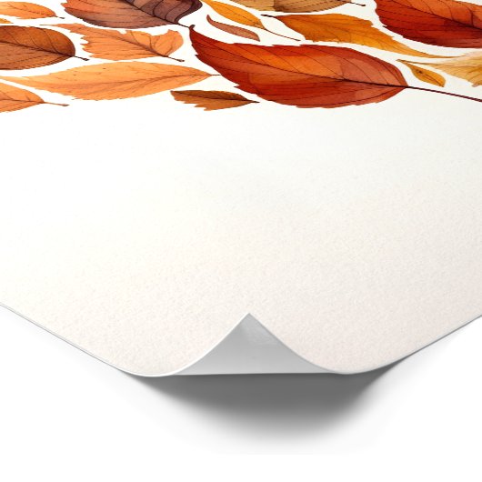 Herbstlaube in Herzdruckform Poster (Ecke)