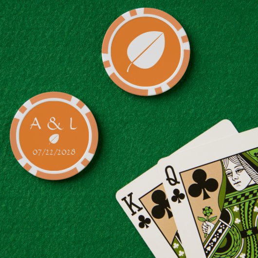 Herbstlaube in Orange Pokerchips (Pokertisch (doppelt))