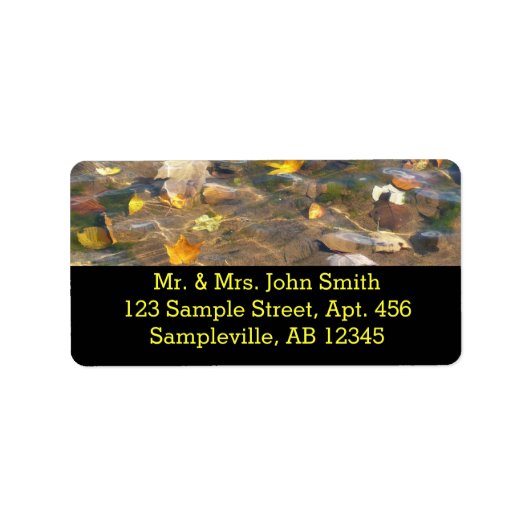 Herbstlaube in Pond Water Nature Fotografie Adressaufkleber (Vorne)