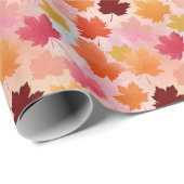Herbstlaube in Rot, Orange, Gelb, Rosa Geschenkpapier (Rolleneckpunkt)